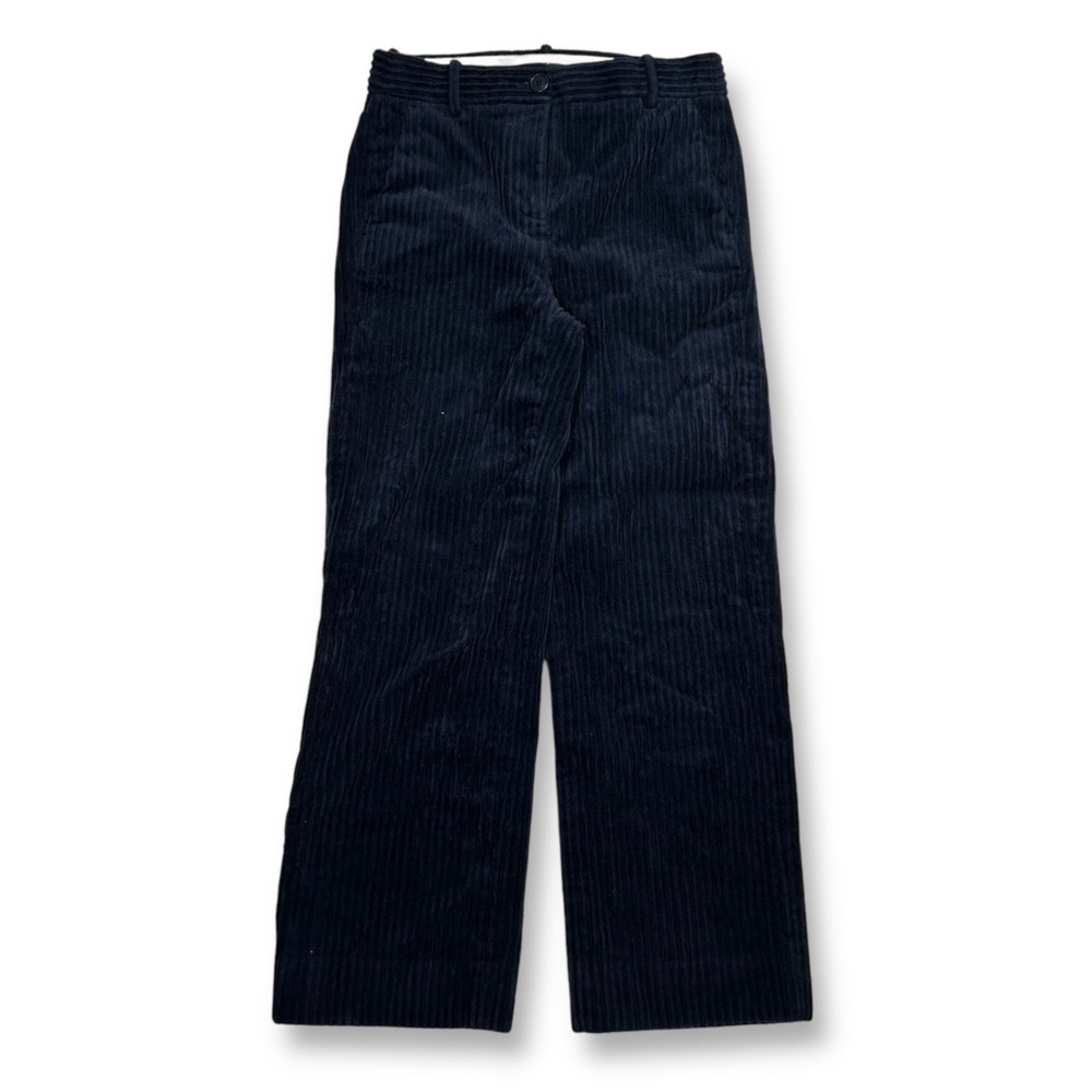 J. Crew Corduroy Pants Wide Leg High Rise Casual Comfort Black Womens 0